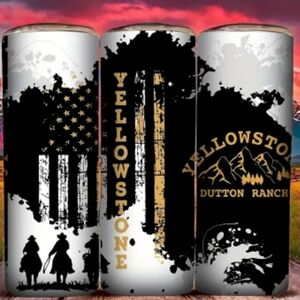 20oz Stainless Steel Tumbler. Yellowstone. With box and straw.